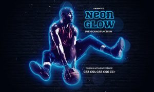 Neon Glow Photoshop Action KU9NKZ8