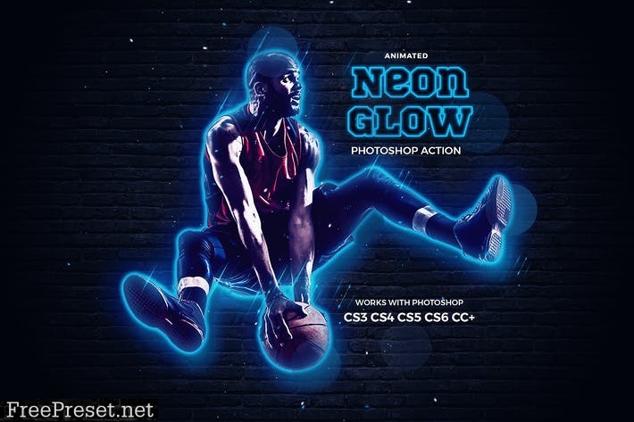 Neon Glow Photoshop Action KU9NKZ8