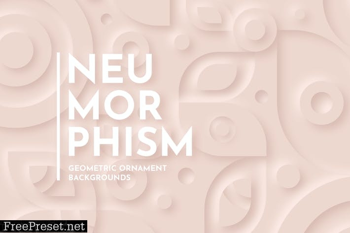 Neumorphism - Geometric Ornament Background Set W6ML3H9