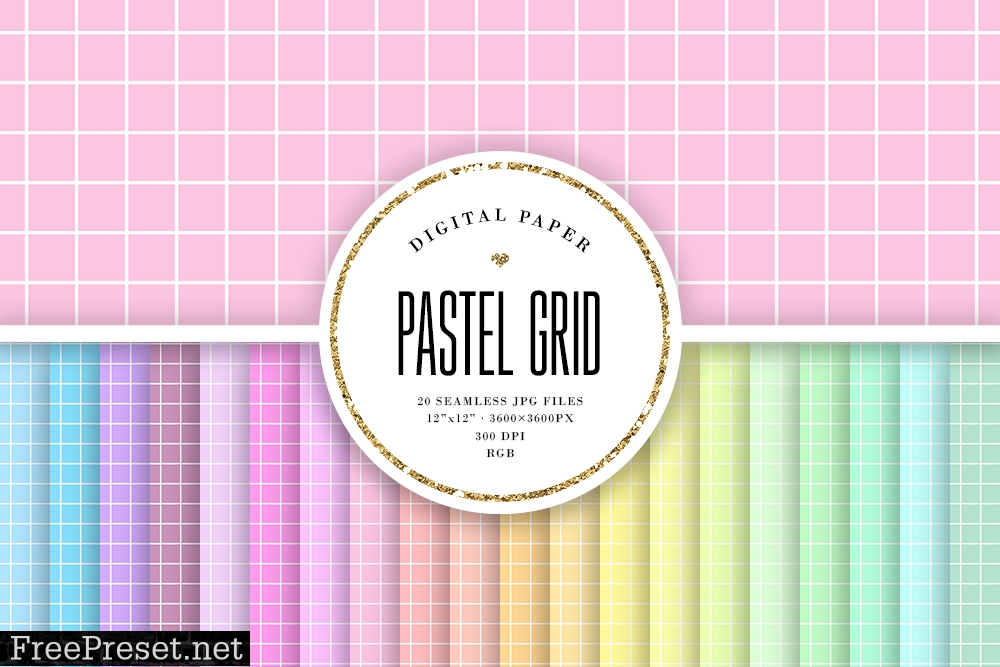 Pastel Big Grid Seamless Patterns