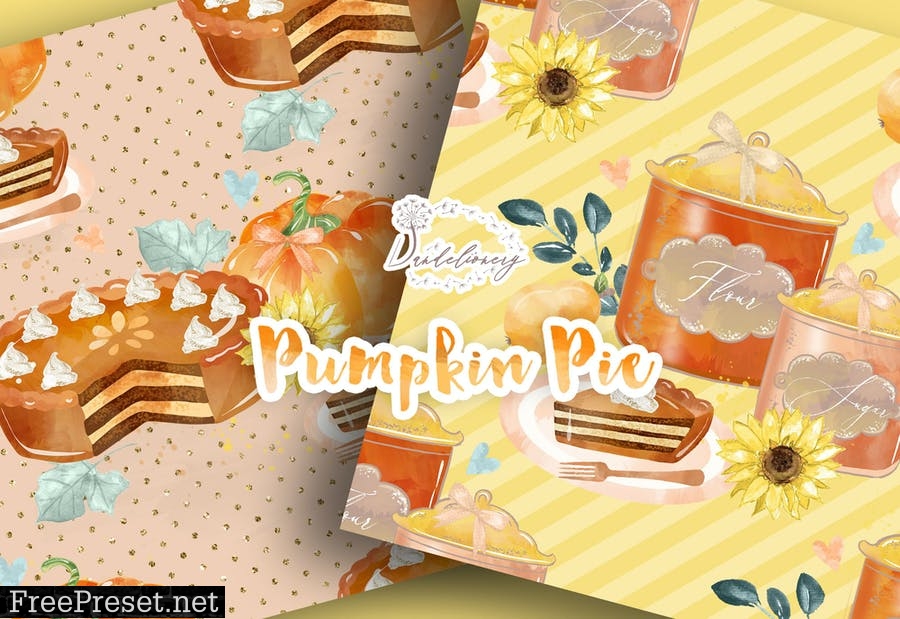 Pumpkin Pie digital paper pack AR3JBG7