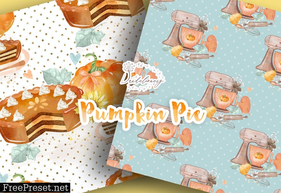 Pumpkin Pie digital paper pack AR3JBG7