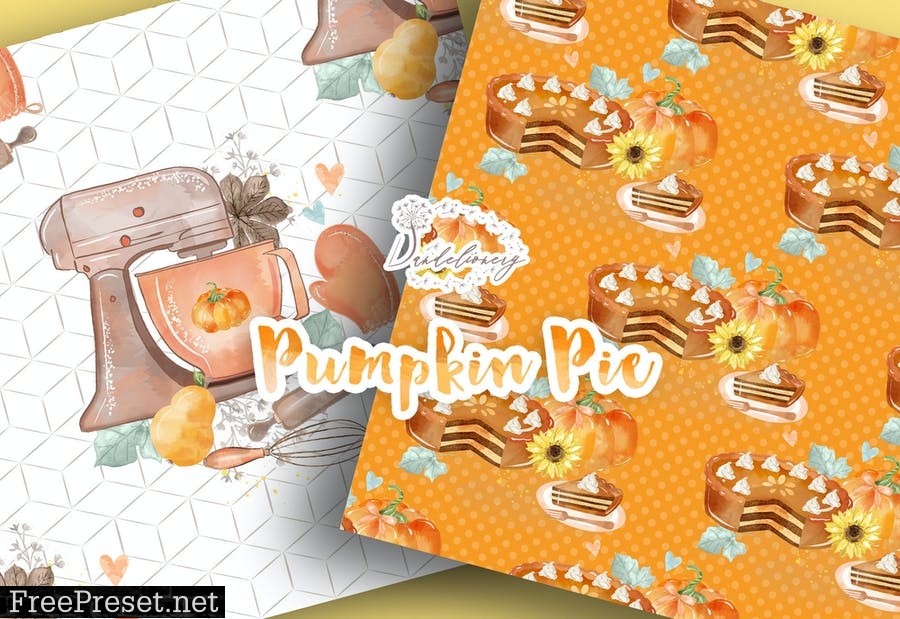 Pumpkin Pie digital paper pack AR3JBG7