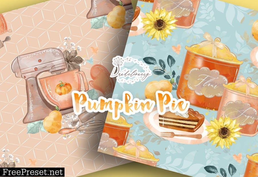 Pumpkin Pie digital paper pack AR3JBG7