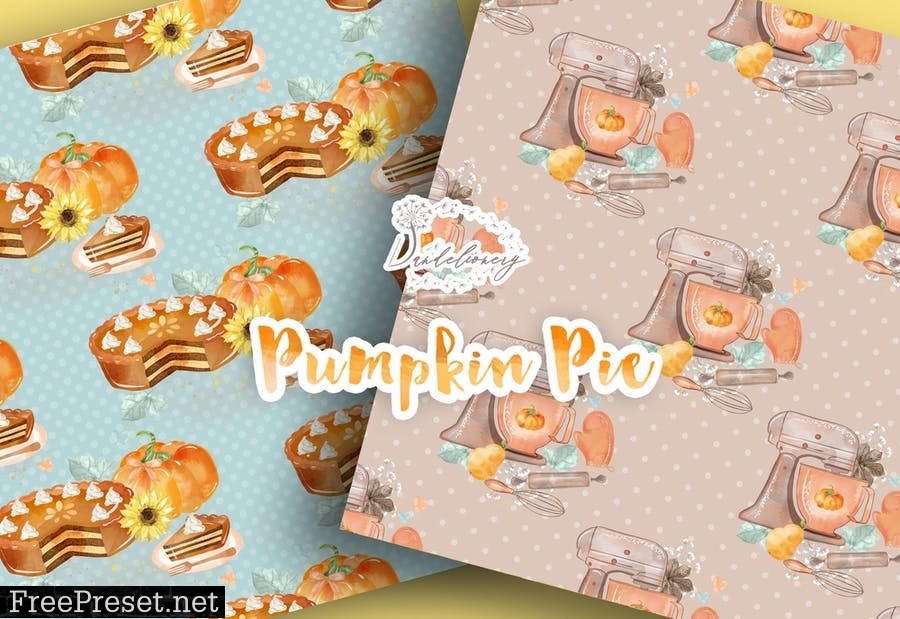 Pumpkin Pie digital paper pack AR3JBG7