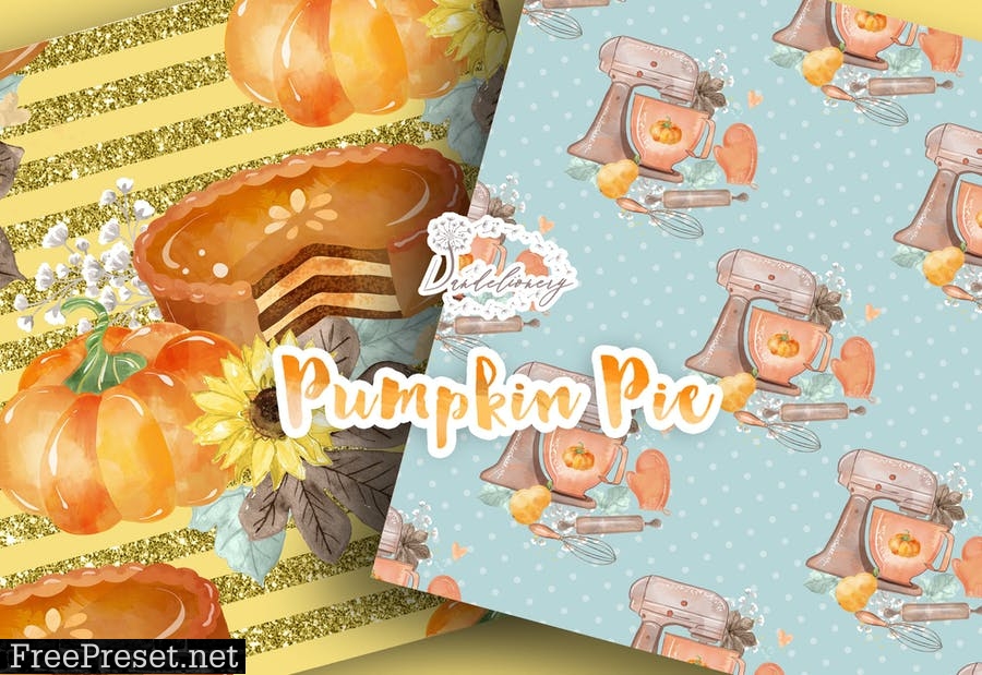 Pumpkin Pie digital paper pack AR3JBG7