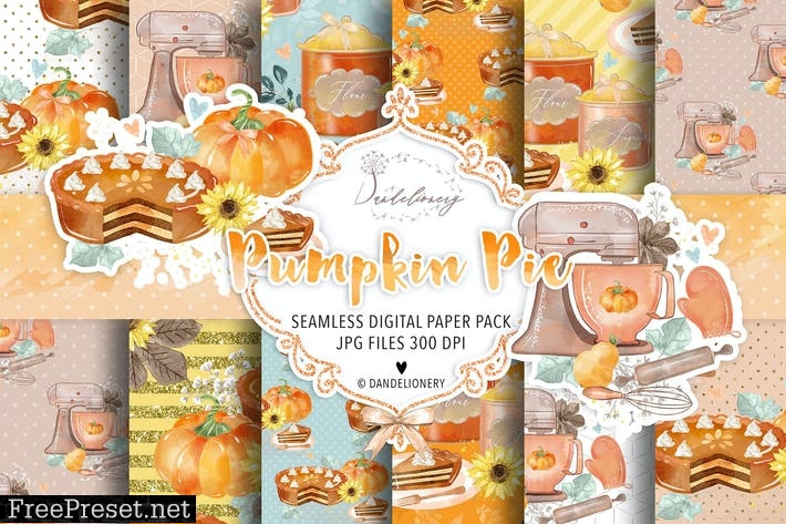 Pumpkin Pie digital paper pack AR3JBG7