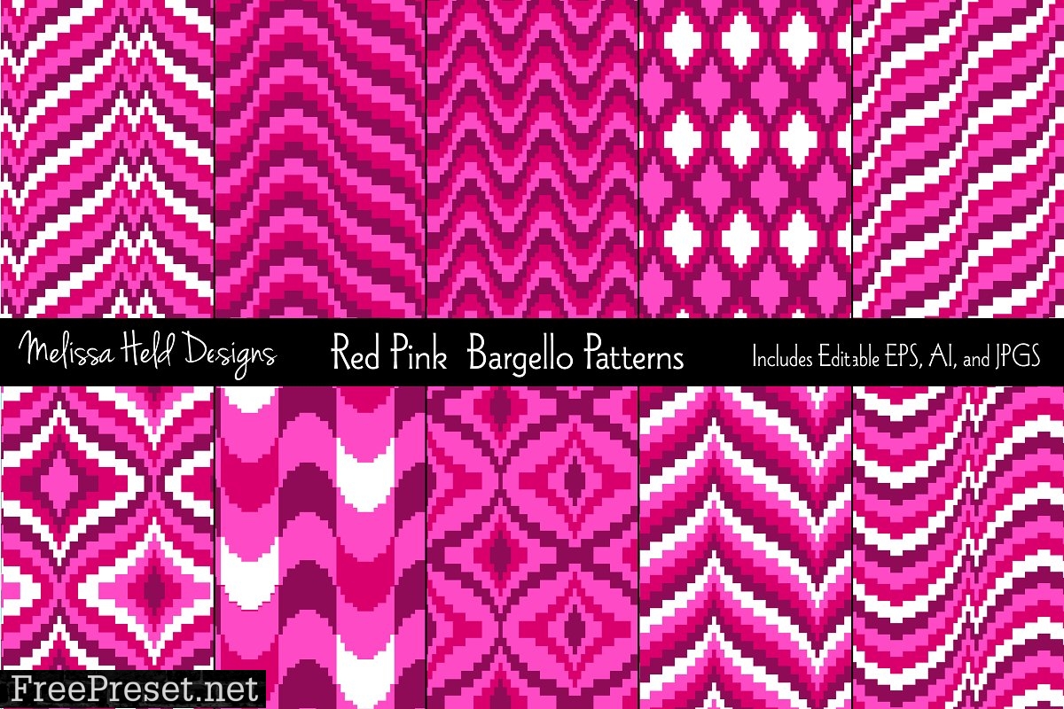 Red & Pink Bargello Patterns