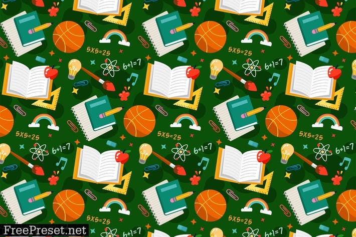 School Pattern Background 8P2NSC