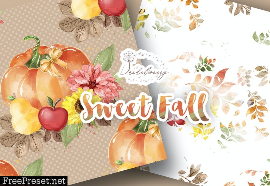 Sweet Fall Pumpkin digital paper pack 9WW6E7C