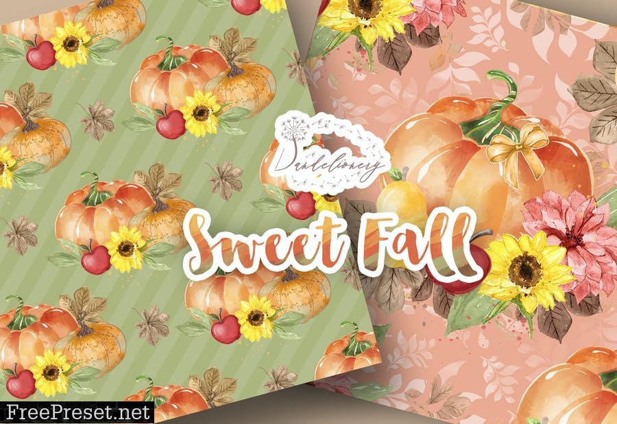 Sweet Fall Pumpkin digital paper pack 9WW6E7C