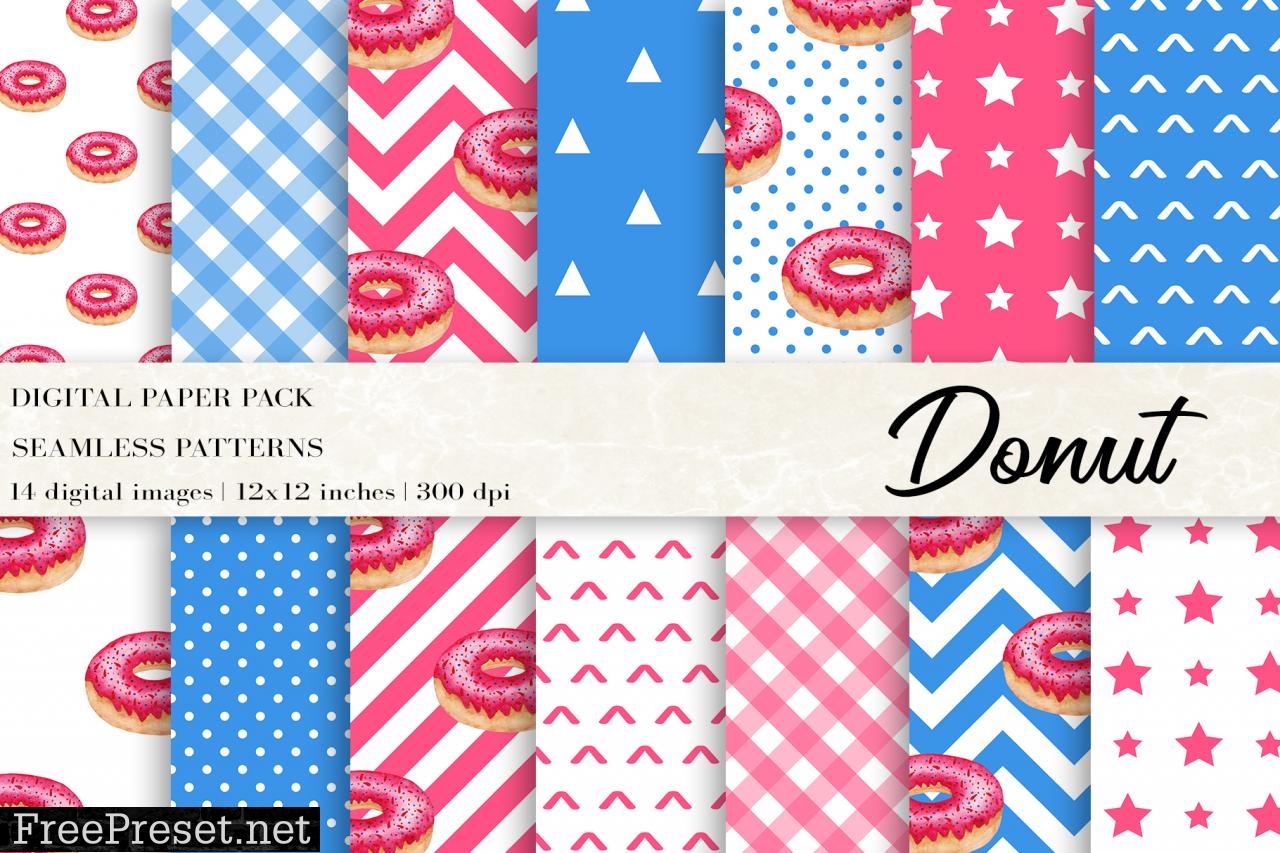 Waterclor Donut Digital Papers