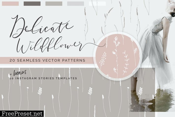 Wildflower Patterns + Templates W7CFTLF