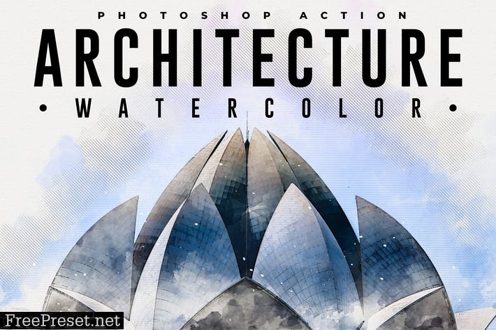 Architecture Watercolor Photoshop Action CCP35N6