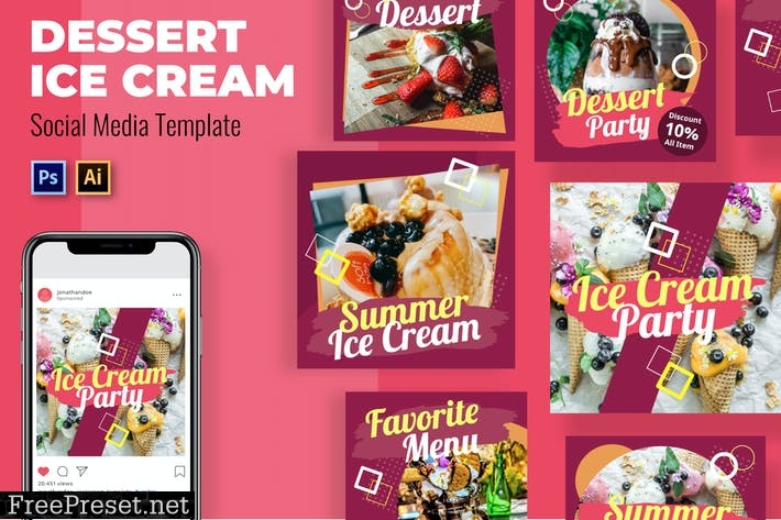 Dessert Puding Social Media Template UV2LCLJ