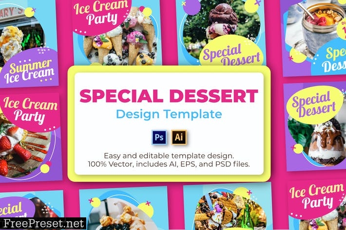 Dessert Social Media Template 629AZGG