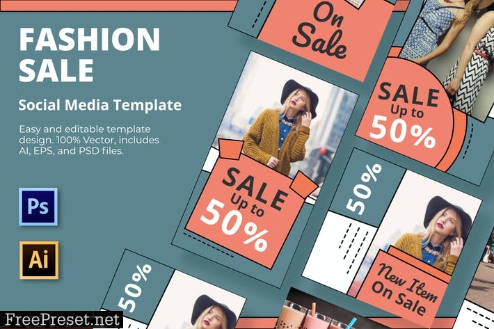 Fashion Sale Social Media Template  EGKB36Y