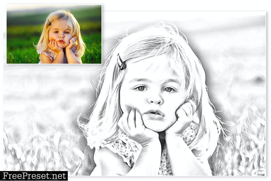 Pencil Drawing Effect for Photoshop RG3Z7S3