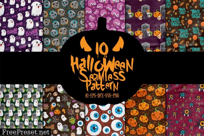 10 Halloween Seamless Patterns Vol. 2 GDRZ2JK