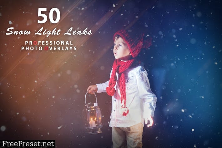 50 Snow Light Leaks Photo Overlays ATK5763