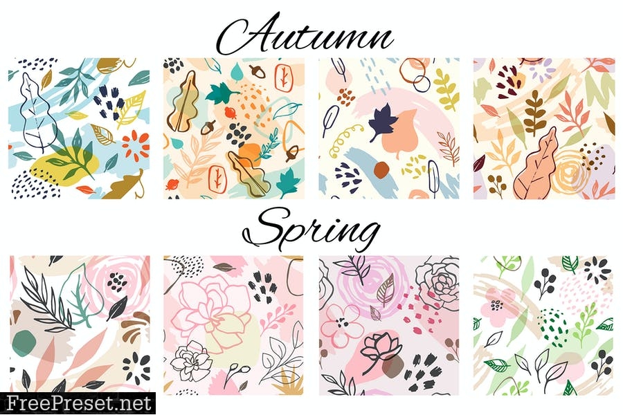 Abstract Seasonal Floral Patterns 6QHNWYP