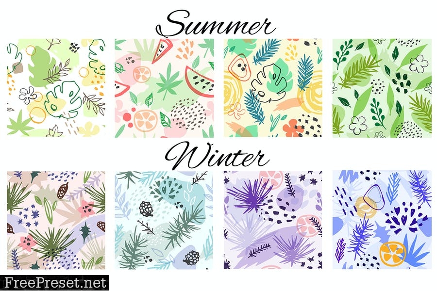 Abstract Seasonal Floral Patterns 6QHNWYP