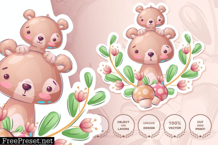 Cute bear family - seamless pattern 8RBHFZL