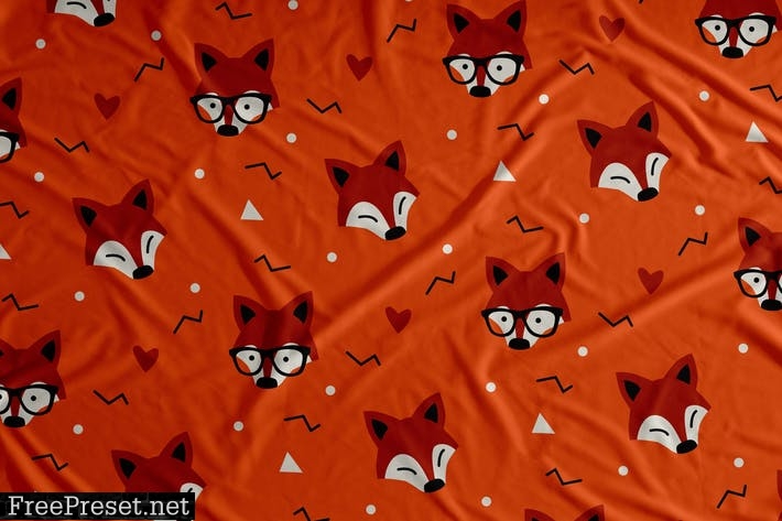 Cute Fox Seamless Pattern Background 6L8JQ8G