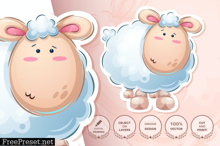 Cute teddy lamb - seamless pattern ELW3AJN