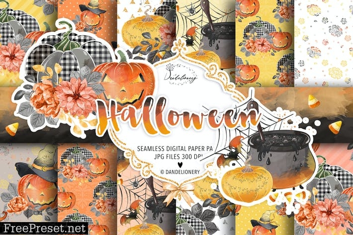 Happy Halloween digital paper pack KY2S3GN
