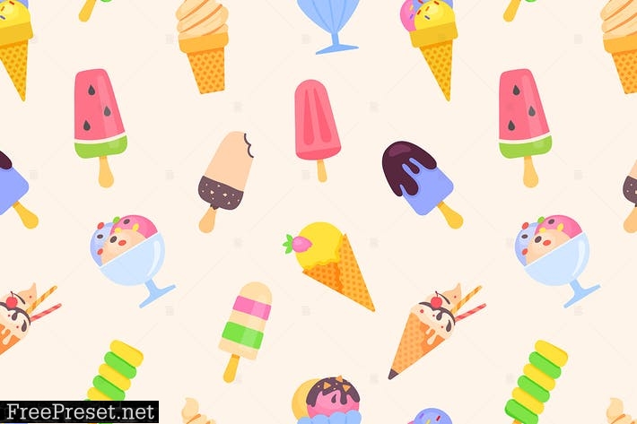 Ice cream - colorful flat design style pattern MD4ATWR