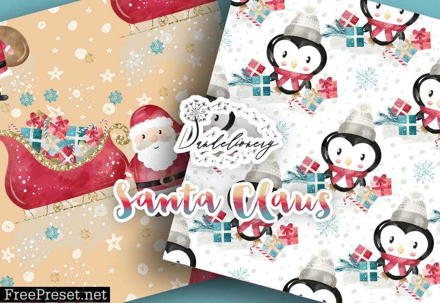 Santa Claus digital paper pack SW2JMQ2