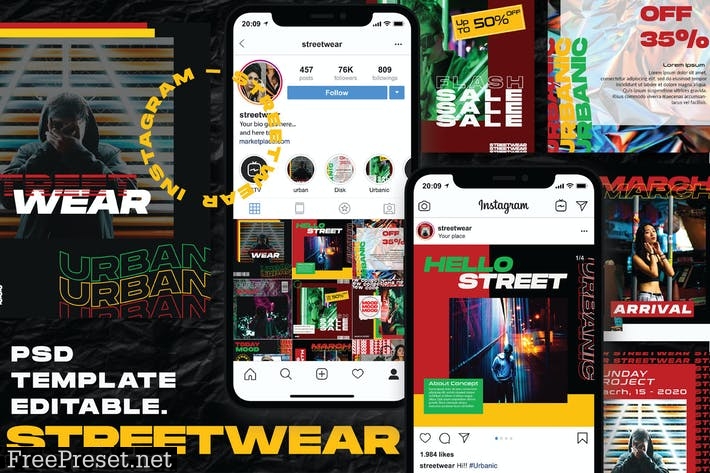 Streetwear - Instagram Post and Stories RB4AGZQ