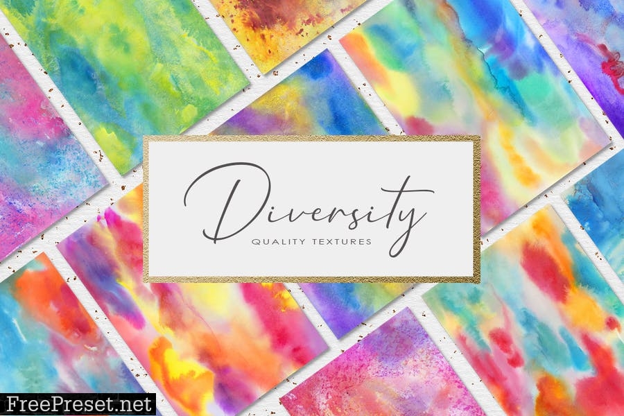 62 Diversity Watercolor Textures B8B6QLR