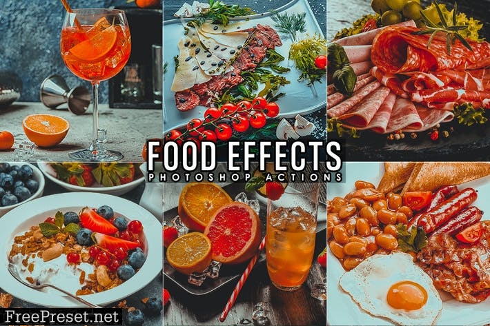 9 Food Blogger Photoshop Actions ET36Y4A