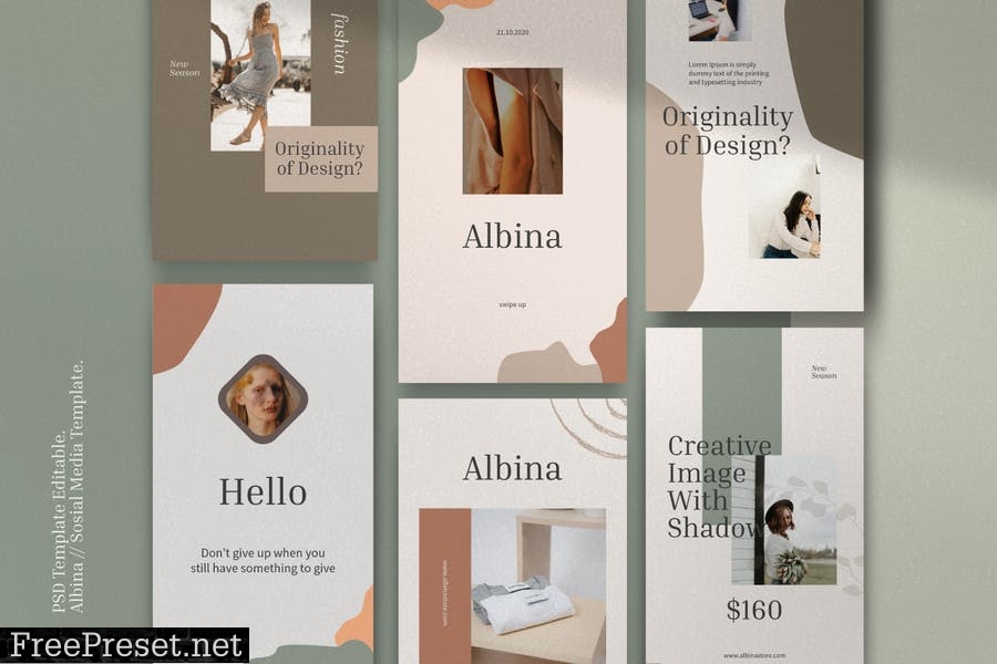 Albina - Post & Story Instagram Template Vol.1 HHAX8SX