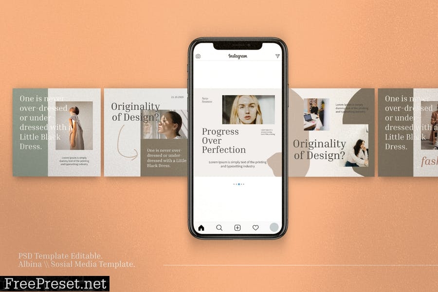 Albina - Post & Story Instagram Template Vol.1 HHAX8SX