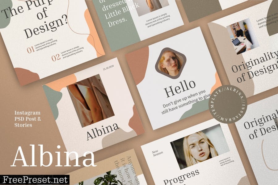 Albina - Post & Story Instagram Template Vol.1 HHAX8SX