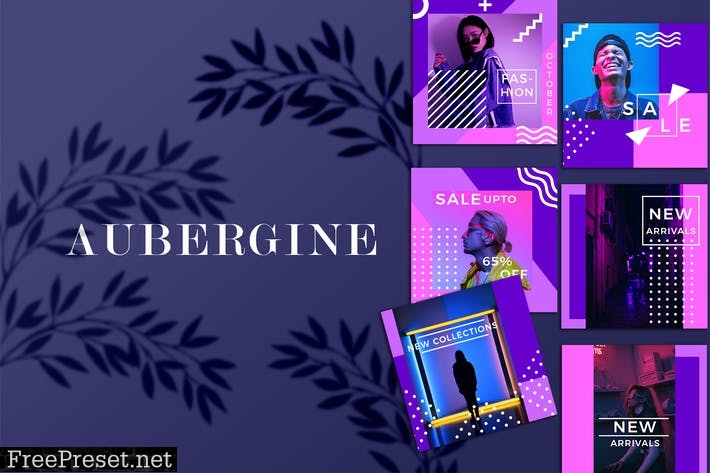 Aubergine - Instagram Fashion Feed Ads Template LVA3J4E