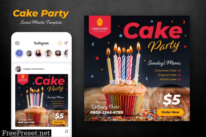 Backery and Cupcake Social Media Template E7LADT3