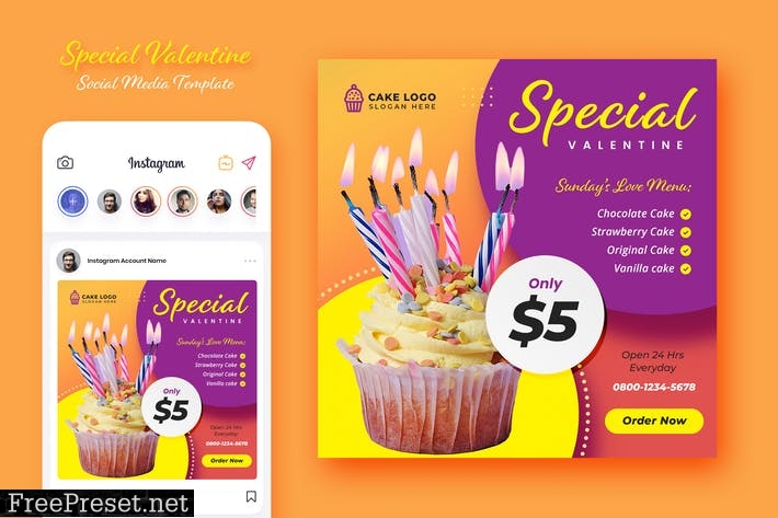 Bakery and Cupcake Social Media Template ABPW7Y6