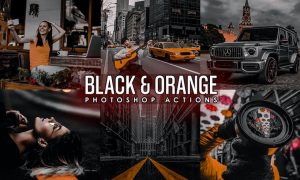 Black and Orange Photoshop Actions 3TCKDQC