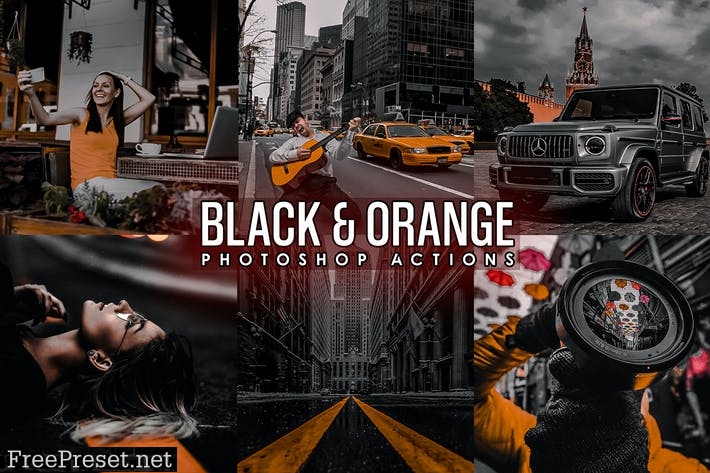 Black and Orange Photoshop Actions 3TCKDQC