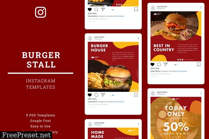 Burger Instagram Post Template XY4U7V9