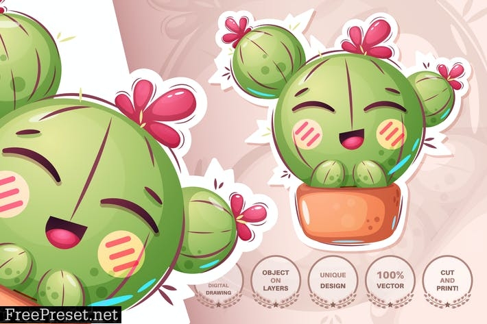 Cute cactus - seamless pattern EWN25QY