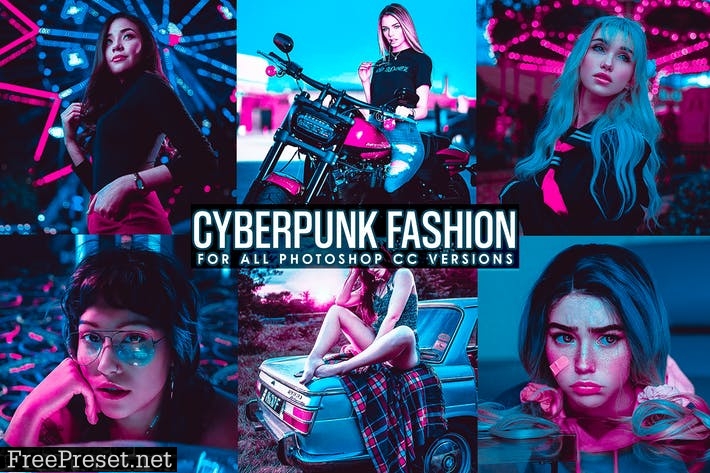 Cyberpunk - Neon Lights Photoshop Actions