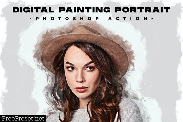 Digital Painting Portrait - Photoshop Action ANPKTT8