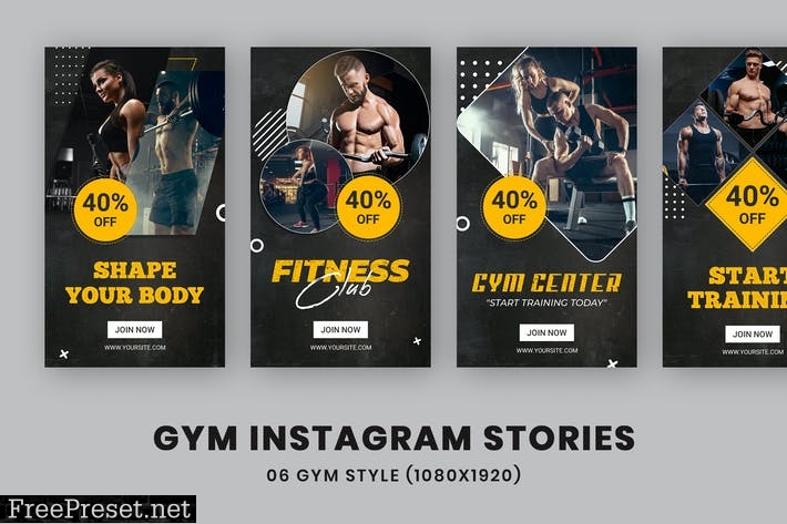 Fitness Center Instagram Stories Template YDSXKD9