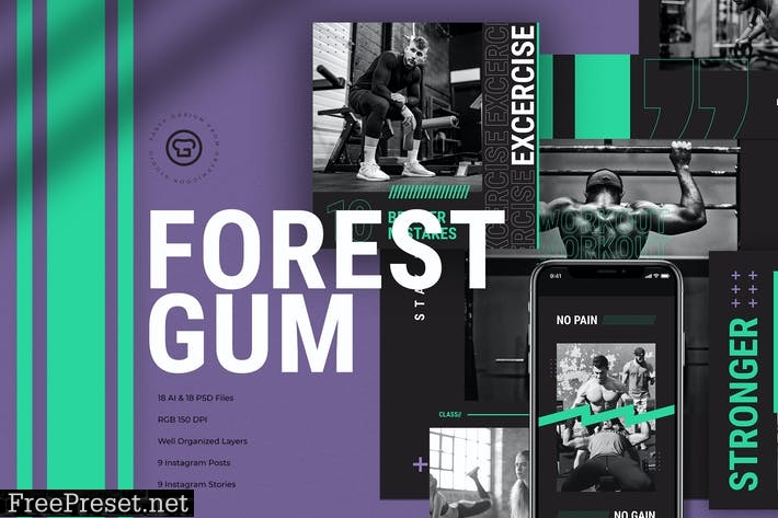 Forest Gum Gym Insta Set 7R4WHBN