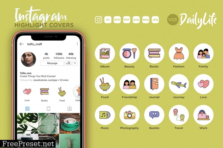 Instagram Highlight Icon V03 Daily Life XEXLS4P